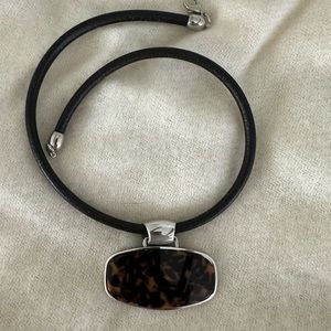 Tortoiseshell pendant necklace